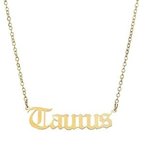 Gold Tone Taurus Zodiac Necklace